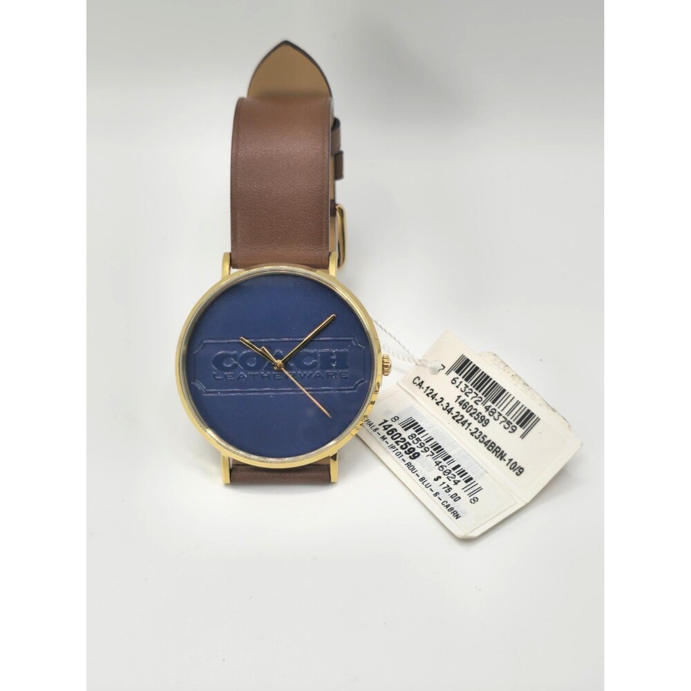 Coach 14602599 Men's Brown Leather Strap Quartz Watch